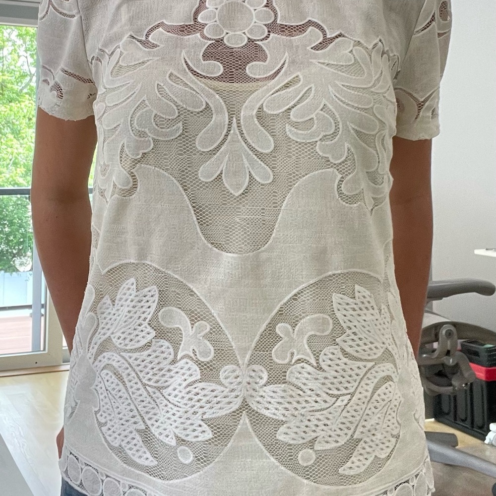 Champagne Cream Graphic Cut Out T-Shirt